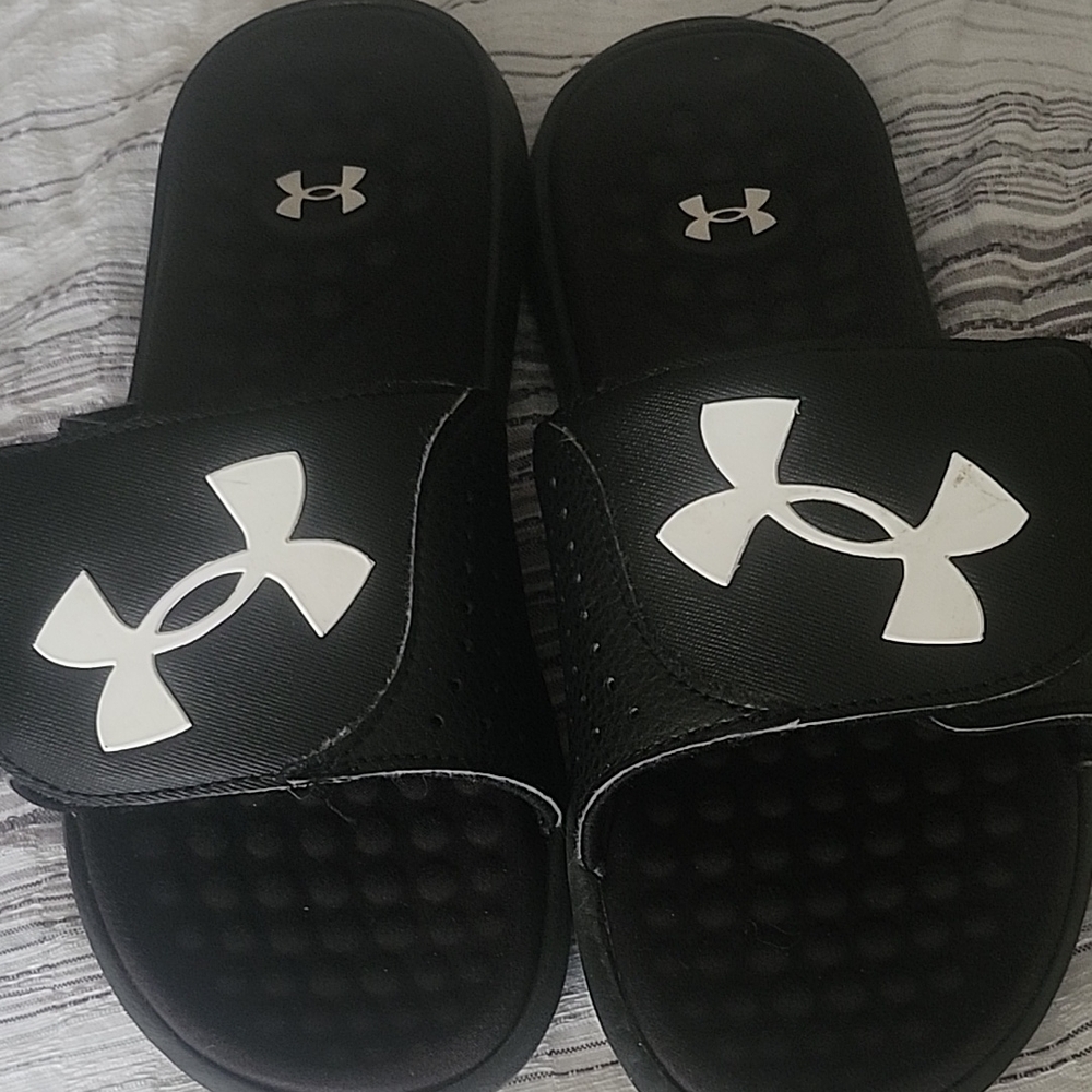 Under Armour Kids Black and White Slide Sandals